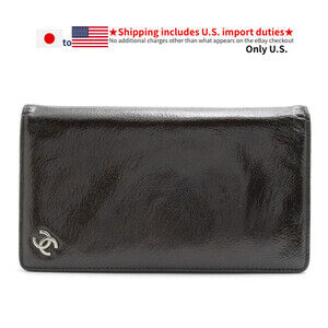 Chanel Wallet Enamel Leather Dark Green #198899C17B